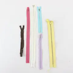 Lot of 6 Assorted Zippers Mixed Colors Sewing Craft Repair 7.5-16.5 in