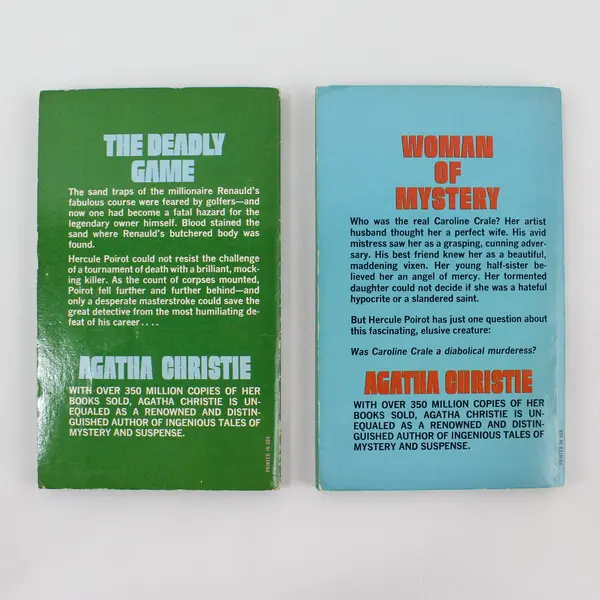 Lot of 2 Vintage 1974 Agatha Christie Novels Featuring Hercule Poirot Paperback