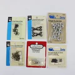 Lot of 6 Sets of Assorted Vintage Dritz & Loving Touch Hook & Eyelet Kits