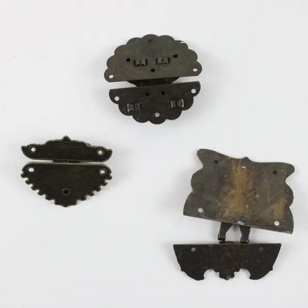 Lot of 3 Vintage-Style Ornate Box Latches Antique Brass Bronze 