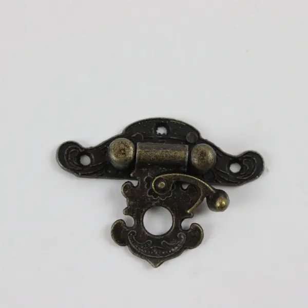 Lot of 8 Vintage-Style Ornate Box Latches Antiqued Brass Bronze Tone 