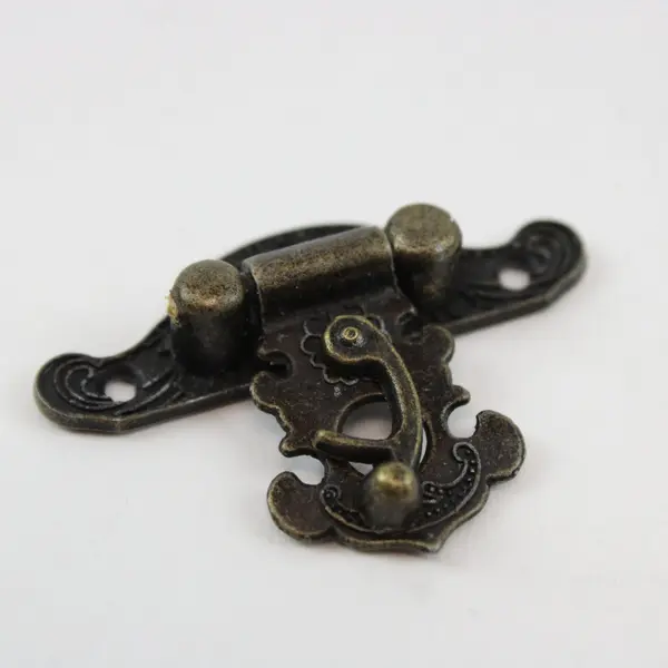 Lot of 8 Vintage-Style Ornate Box Latches Antiqued Brass Bronze Tone 