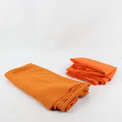 Lot of 2 Orange Table Runner and Tablecloth Fall Decor or Upcycle Fabrics 