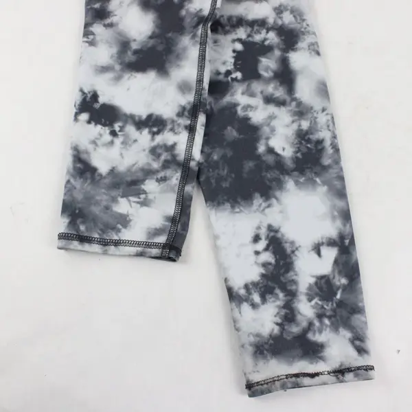 Athletic Works Girls Tie Dye Leggings Gray/White With Pockets XL(14-16)