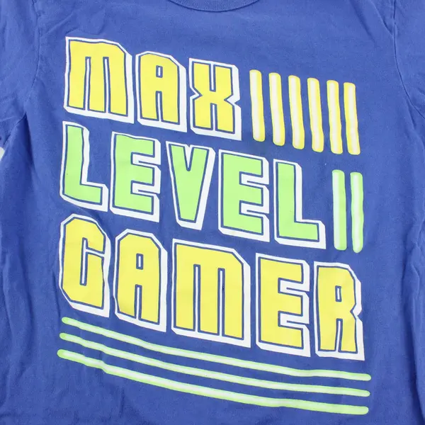 The Children's Place Boys Blue Max Level Gamer Graphic T-Shirt L 10-12