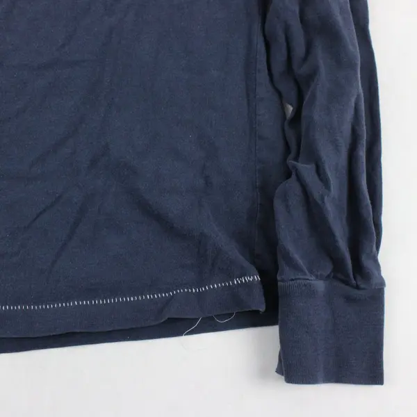American Eagle Outfitters Womens Graphic Logo Long Sleeve Tee Navy L Cotton