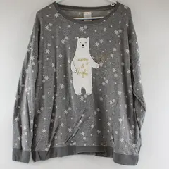 Secret Treasures Sleepwear Womens Grey Long Sleeve Polar Bear Top Size 2X