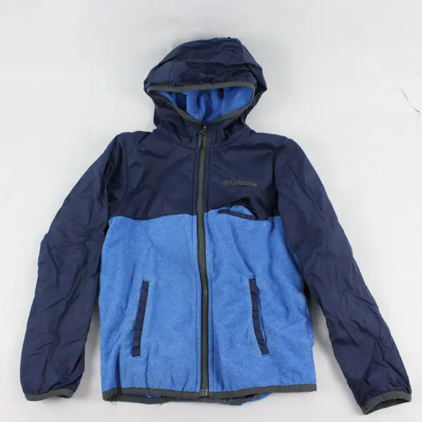 Columbia Blue Color Block Zip Up Youth Jacket With Hood Size S(8)