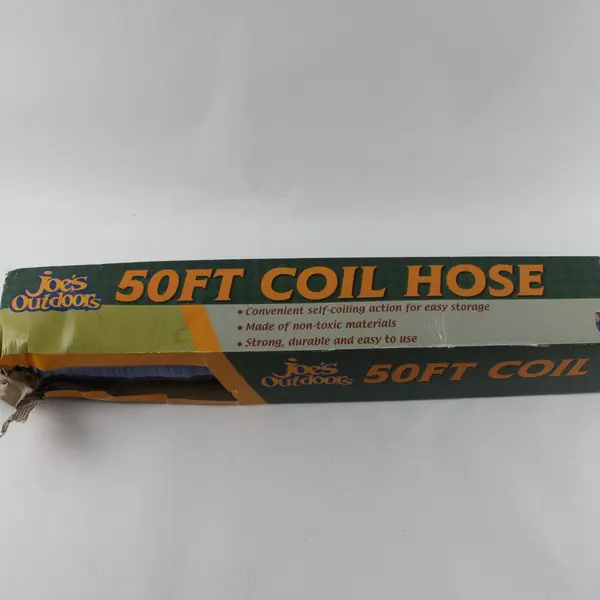 Joe's Outdoors 50 ft Coil Hose Self-Coil Garden Water Hose Durable Strong