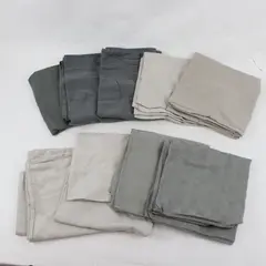 Lot of 10 Gray Beige Cotton Pillowcases Pre-Owned Mixed Set