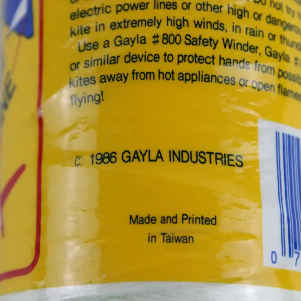 VTG 1986 Gayla Kite Twine Safety Spool 500 ft No. 808