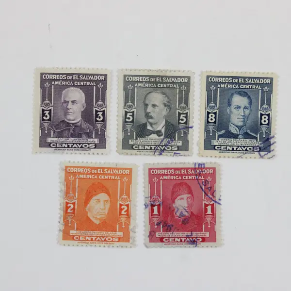 Lot Of 5 El Salvador Famous Men Stamps 1947 Used SC #596-600