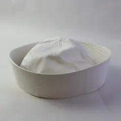 Solid White Cotton Sailor Hat Size 57