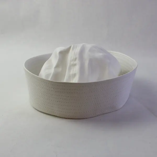 Solid White Cotton Sailor Hat Size 57