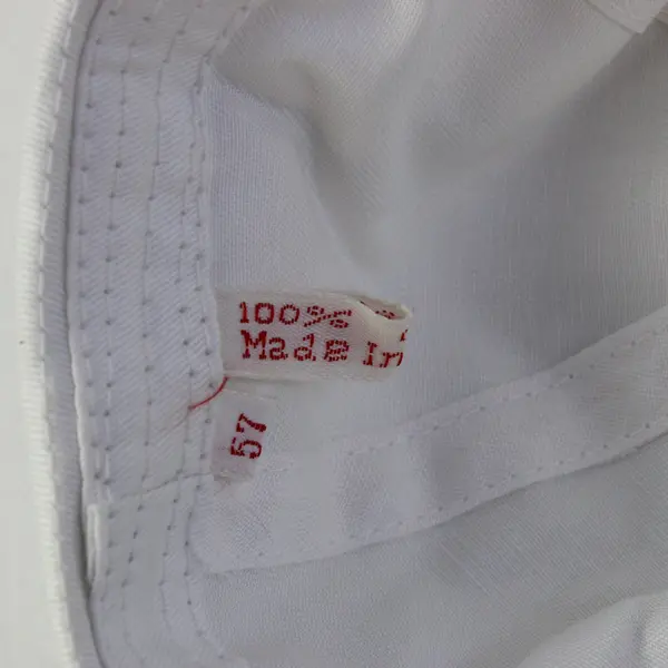Solid White Cotton Sailor Hat Size 57