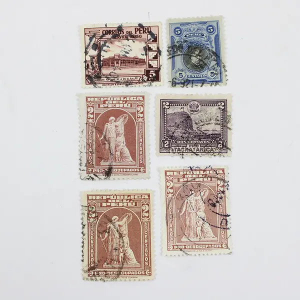 Lot Of 6 Peru Early 1900s Stamps Used