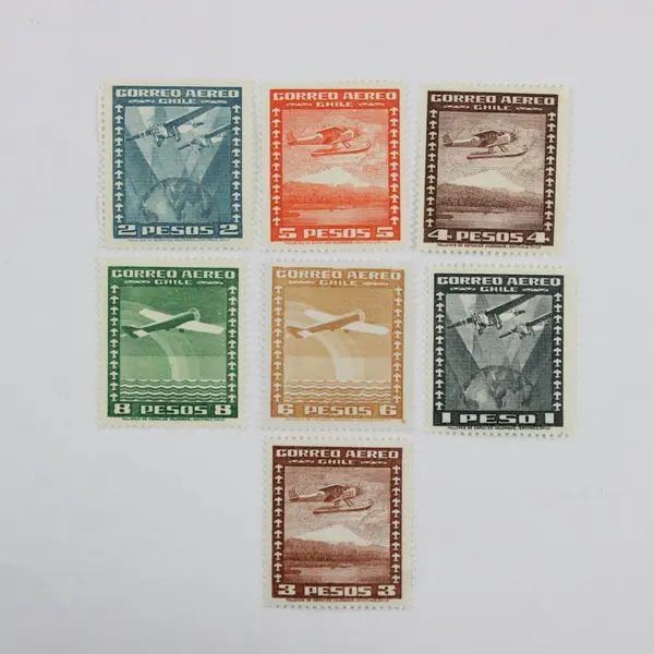 Lot Of 7 Chile Airmail Stamps SC #C39-45 Mint Never Hinged