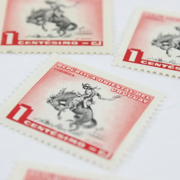 Lot Of 4 Uruguay 1954 Bucking Bronco 1c Stamps MLH