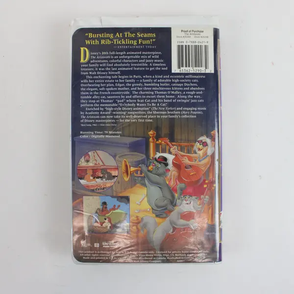 The Aristocats 1996 Walt Disney Home Video Clamshell VHS