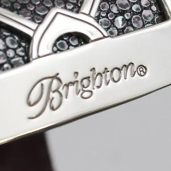 Brighton Christo Silver Tone Cuff Bracelet Reversible Leather Bands