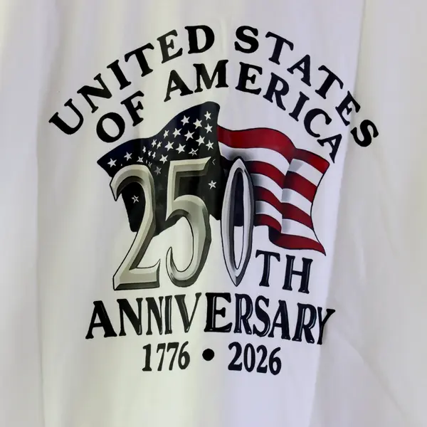 Quality Fashion United States 250th Anniversary White Cotton T-Shirt Men's L