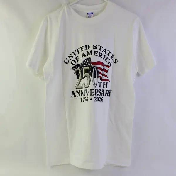 FASHION United States 250th Anniversary White Cotton T-Shirt Men's M
