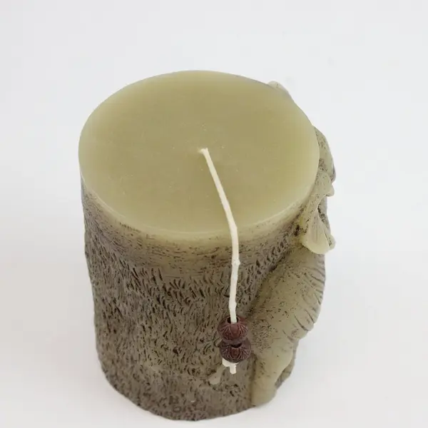 Decorative 3D Carved Elephant Pillar Candle 3x3x4 in