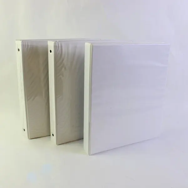 Lot of 3 White Round 3-Ring Binders 1" School Office Supplies