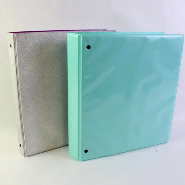 Avery Lot of 2 3-Ring Binders Purple Sparkly Silver Turquoise