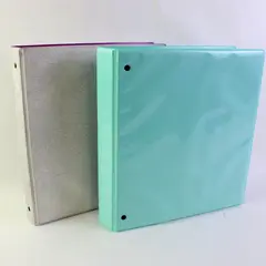 Avery Lot of 2 3-Ring Binders Purple Sparkly Silver Turquoise