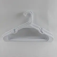 White Plastic Clothes Hangers for Tops Pants Unbranded