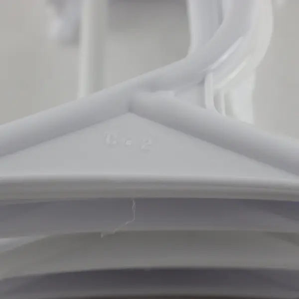 Lot of 10 White Plastic Clothes Hangers with Hooks for Tops & Pants