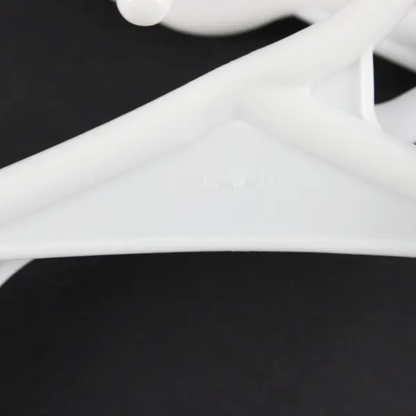 Lot of 10 White Plastic Clothes Hangers for Tops & Pants