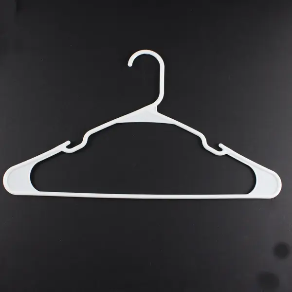 Lot of 10 White Plastic Clothes Hangers for Tops & Pants