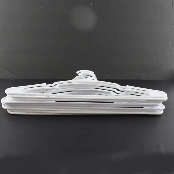 Lot of 10 White Plastic Clothes Hangers Tops and Pants