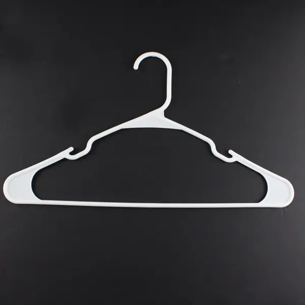 Lot of 10 White Plastic Clothes Hangers Tops and Pants