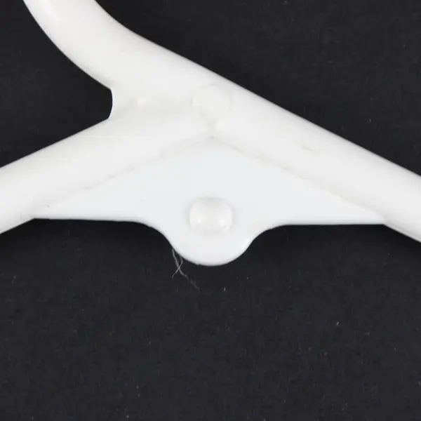 Lot of 10 White Plastic Clothes Hangers Tops and Pants Strap Hooks