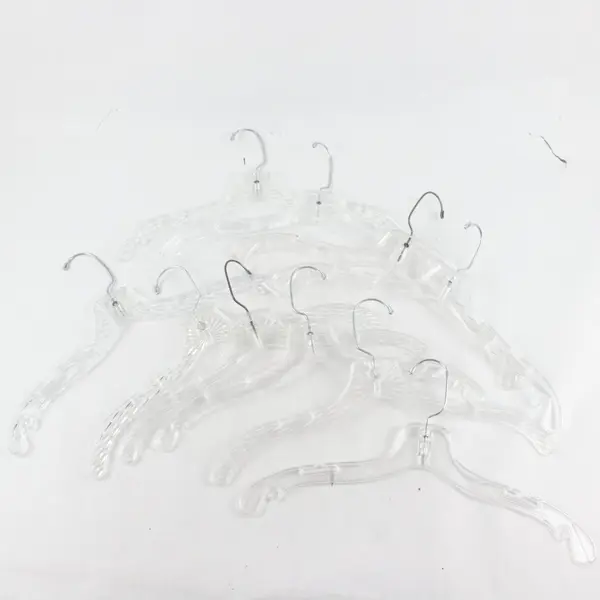 Mixed Lot of 10 Clear Plastic Retail Clothes Hangers for Shirts