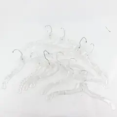 Mixed Lot of 10 Clear Plastic Retail Clothes Hangers for Shirts