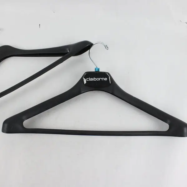 Lot of 5 Black Plastic Retail Suit Hangers