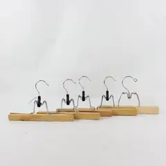 Lot of 5 Wooden Clamp Hangers Skirts Pants