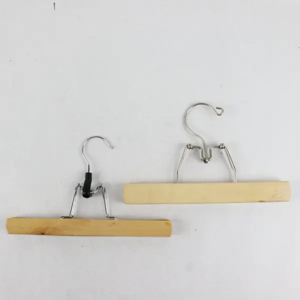 Lot of 5 Wooden Clamp Hangers Skirts Pants