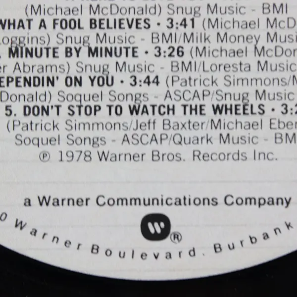 The Doobie Brothers Minute By Minute 12" Vinyl Record
