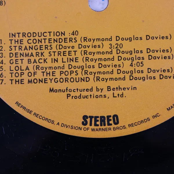 The Kinks Lola Versus Powerman And The Moneygoround Part One 12" Vinyl LP