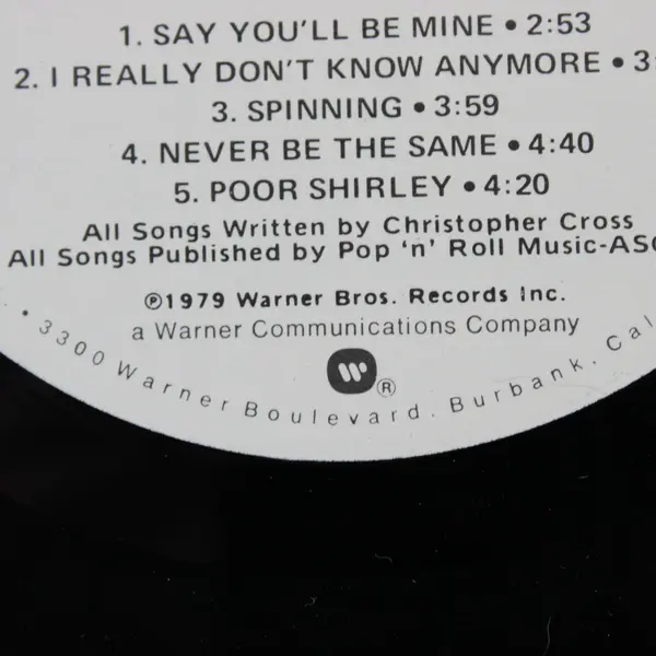 Christopher Cross 12" Vinyl Record 