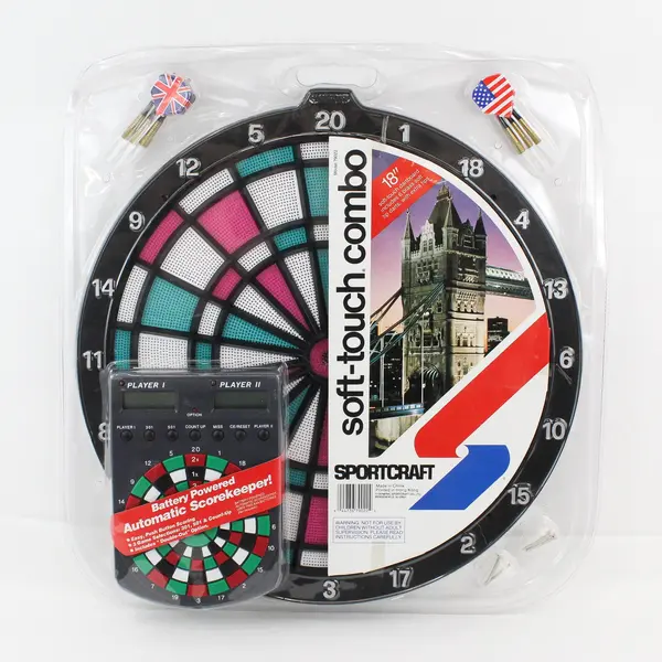 Sportcraft 18" Soft Touch Combo Dart Board And Battery Operated Score Keeper