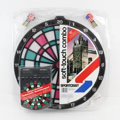 Sportcraft 18" Soft Touch Combo Dart Board And Battery Operated Score Keeper