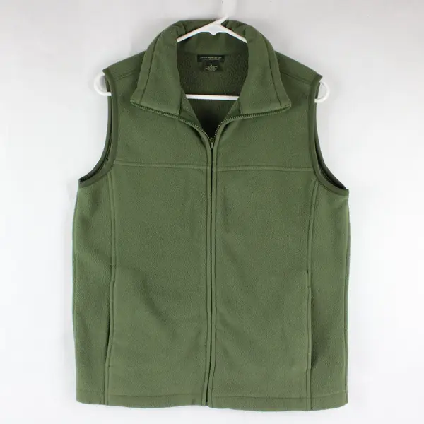 Great Northwest Army Green Fleece Zip-Up Vest Men's Small