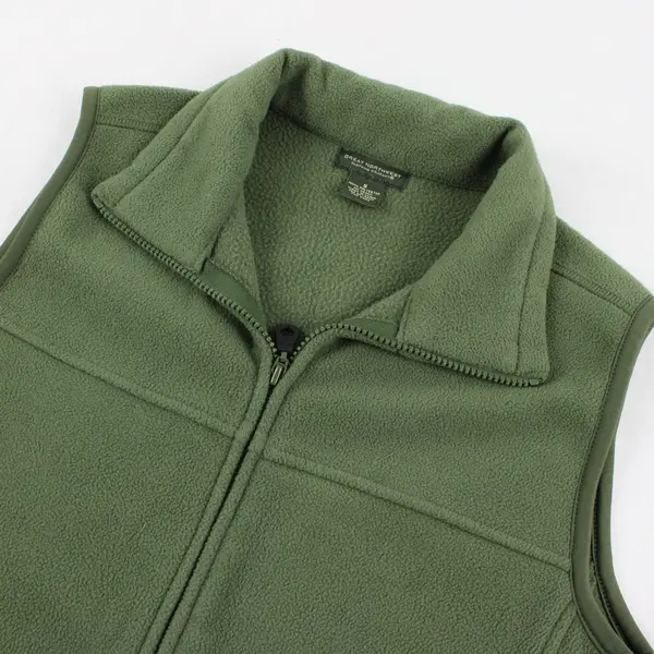 Great Northwest Army Green Fleece Zip-Up Vest Men's Small