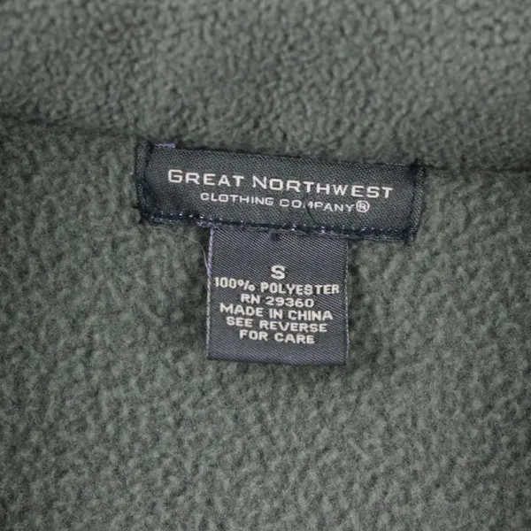 Great Northwest Army Green Fleece Zip-Up Vest Men's Small